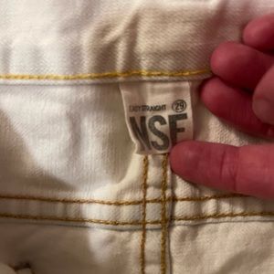 NSF Button Down White Jeans Size 29